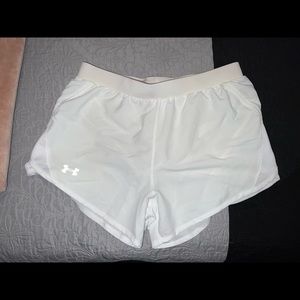 Under Armour white running shorts